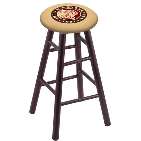 Holland Bar Stool Co. Maple Counter Stool, Dark Cherry Finish, Indian Motorcycle Seat RC24MSDC